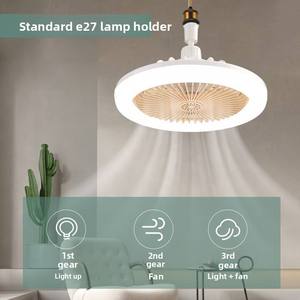 Ventilateur de plafond LED avec diffuseur de parfum, moteur DC, télécommande, variateur d'intensité, 5 vitesses, 5 pales, design moderne, montage encastré, plastique blanc - Product Image 2