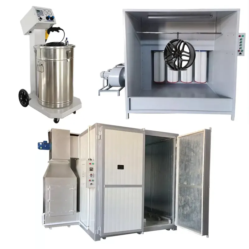 Ailin Manual Powder Coating Booth With Powder Coating Machine And Powder Curing Oven/