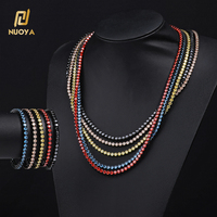Bracelet Chaîne Tennis NUOYA pour Homme en Acier Inoxydable Plaqué Noir de Haute Qualité avec Zircons Cubiques Colorés 3mm/4mm/5mm Bijoux Hip Hop