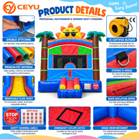 Château gonflable tropical Ceyu en forme de palmier pour enfants, idéal pour les anniversaires, les fêtes de famille, les jardins et les jeux en plein air