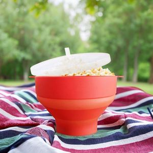 Máquina para Hacer Palomitas de Maíz para Microondas, Tazón Plegable de Silicona con Tapa para Microondas - Product Image 1