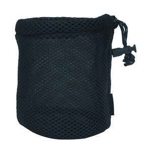 户外黑色圆底拉绳尼龙网旅行用品袋炊具和野营锅储物袋 - Product Image 5