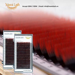 Extensions de cils individuels naturels faits à la main, magnifiques, légers, 0,15 mm d'épaisseur, bicolores, courbure CC, doux, 12/16/20 EYELASH - Product Image 3