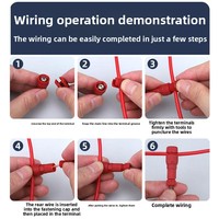 Conector Rápido Tipo T WZOODQ para Cableado de Paisajes LED de Bajo Voltaje, Conector Perforado, Herramienta Divisora de Cables sin Interrupciones, Terminal Enchufable