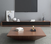 Juego de Muebles de Sala de Estar con Mesa de Centro y Soporte de TV Moderno de Lujo, Mesa de Centro Cuadrada de Estilo Italiano Minimalista
