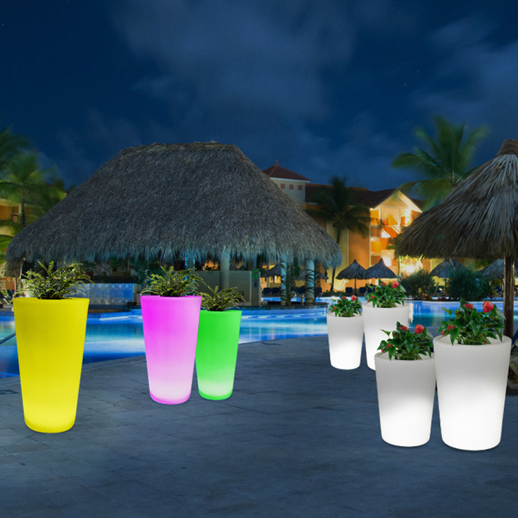 Пластиковые горшки из ПЭ, Цветочная ванночка, Цветочный чайник, ваза, садовый горшок, светодиодный цветочный горшок, перезаряжаемая лампа со светодиодным плантатором для выращивания