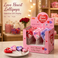 Sucette géante en forme de cœur de 80g pour la Saint-Valentin, motif d'amour sucré, bonbon dur aromatisé aux fruits, vente en gros