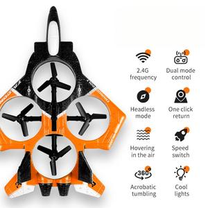 Avion télécommandé en mousse EPP avec retour automatique, modèle de chasseur RC quadrirotor lumineux, jouet pour enfants et adultes - Product Image 6