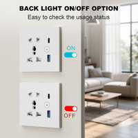 OCY Enchufe de Pared Universal Blanco para Reino Unido y UE, Duradero, con Carga Rápida USB C de 13A, Compatible con WiFi, Aplicación Tuya, Hogar Inteligente, Enchufe de Pared 86