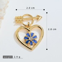 Colliers pendentifs en cuivre et laiton pour femmes ACME, vente chaude, dernières nouveautés, vente en gros d'usine, insert en émail bleu, élément flèche et fleur