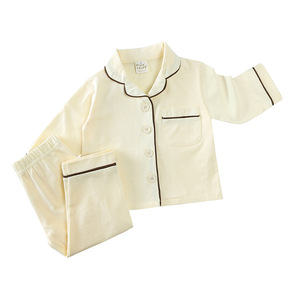 Nueva Llegada, Pijamas para Niños, Venta al por Mayor de Fábrica, Algodón de Color Sólido, Transpirable, Estampado, Conjuntos de Pijamas de Dos Piezas de Manga Larga para Niños y Niñas - Product Image 6
