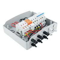 Boîtier de combinateur photovoltaïque solaire TOMZN avec protection contre la foudre, 3 entrées 1 sortie, CC 1000V, fusible MCB SPD, boîte étanche IP65, 12 voies