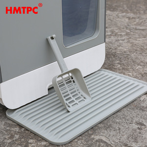 กระบะทรายแมว HMTPC ทรงบ้าน สีเทาอ่อน วัสดุ PP ป้องกันกลิ่น ป้องกันการกระเด็น สำหรับแมว - Product Image 3