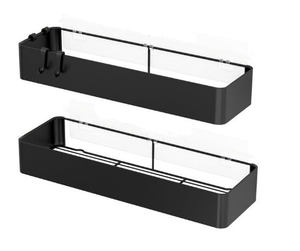 BX Nouveau Design 2 Pack Rectangle Douche Cadddy Étagères Rack De Stockage pour Noir Avec Adhésif et Crochet - Product Image 1