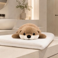 Boneka Beruang Laut Berbobot dengan Bulu Imitasi Lembut, Boneka Hewan Laut Berbaring untuk Mengurangi Kecemasan dan Dukungan Emosional