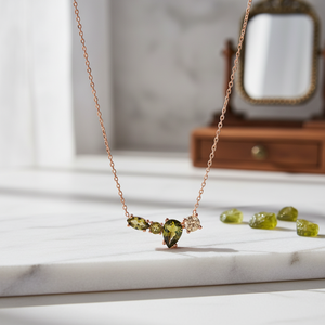 Collar de peridoto Quaternary, diseño de piedra turco hecho a mano, joyería de plata de ley 925, venta al por mayor - Product Image 3