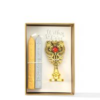 Ensemble de sceaux à cire avec poignée en métal de style européen antique, motif dragon du diable, pour un cadeau significatif, sceau à cire pour enveloppe avec tête en cuivre