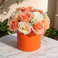 Cadeau transfrontalier pour petite amie : Fleurs de savon Manta Rose en amidon de maïs, modernes, faites main, gaufrées, en forme de seau, pour mariage