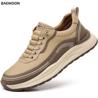 BAEWOON B31 Nouvelles Chaussures Décontractées d'Été pour Hommes, Baskets de Sport en Cuir Respirantes et Légères, Tendance, pour le Loisir
