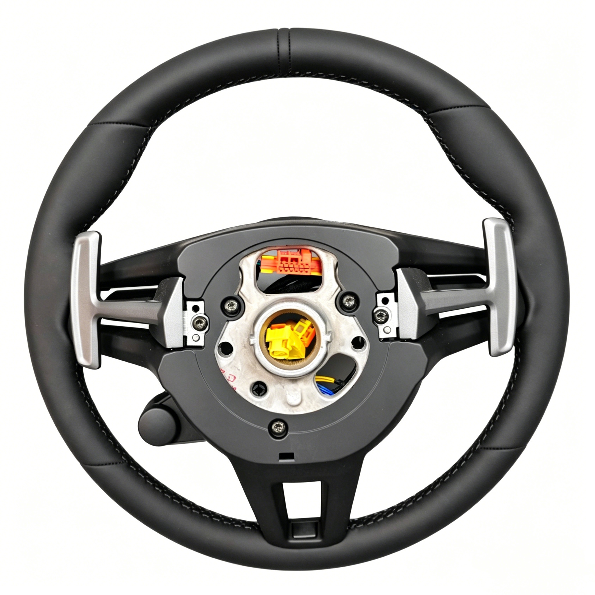 Custom Black Leather Steering Wheel With SC Knob (Porsche Fitment), photo 6