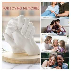 Kit de moulage à la main en plâtre pour adultes, couples, bébés, grossesse, ventre, <span class=keywords><strong>Luna</strong></span> <span class=keywords><strong>Bean</strong></span>, artisanat en argile, souvenir, bricolage - Product Image 2