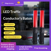 Bâton de contrôle du trafic rechargeable, indicateur de nuit pour la lutte contre les incendies, avertisseur lumineux LED stroboscopique, rouge réfléchissant d'urgence
