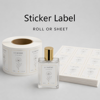 Étiquettes personnalisées pour cosmétiques et parfums, résistantes à l'alcool, autocollants adhésifs BOPP, pelliculage mat, en rouleau ou en feuille, logo, taille et forme personnalisés