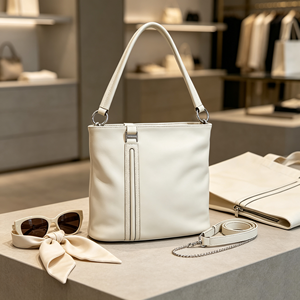 Bolso de Hombro de Cuero Liso con Correa Desmontable, Bolsillo Trasero con Cremallera, Bolso Casual para Uso Diario - Product Image 6