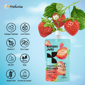 Naturel Sain Consommation Directe Zéro Gras Sans Sucre Faible en Gras Faible IG Sans Allergène Végétalien Gelée de Konjac à <span class=keywords><strong>la</strong></span> Fraise - Product Image 2