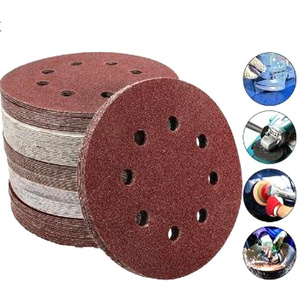 Disco de lija redondo de 5 pulgadas (125 <span class=keywords><strong>mm</strong></span>) con ocho agujeros, hojas de lija de grano 40-7000, disco de lijado con gancho y bucle para pulir - Product Image 1