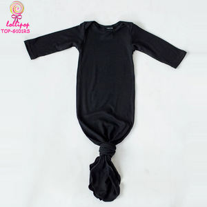 Boutique de ropa para bebés pequeños, saco de <span class=keywords><strong>dormir</strong></span> para bebés, tela de algodón acanalada acurrucada, ropa para niños, manopla anudada, vestido de bebé - Product Image 2