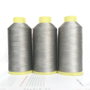Hilo de bordado textil inteligente, fibra plateada