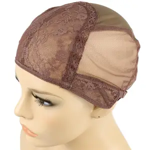 Wholesale XL/L/M/S Black Brown Beige Top Stretch Swiss Lace Adjustable Weaving Nets Wig Caps for Making Wigs Jewish Wigs Cap