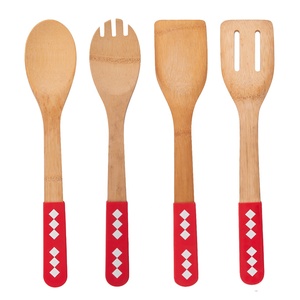Hot Selling Eco-friendly Bamboo Cookware Set Kitchen Cooking Tools Including Spatula Spoon Tableware Promotion