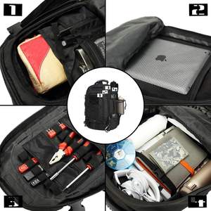 Mochila Táctica Oxford con Marco Externo de 45L, Mochila de Asalto de 3 Días de Gran Capacidad con Sistema Molle y Forro de Poliéster - Negra Deportiva - Product Image 6