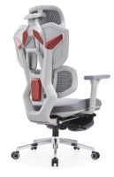 Chaise de jeu d'ordinateur moderne haut de gamme avec design ergonomique en tissu réglable Repose-pieds télescopique caché Garantie de 5 ans