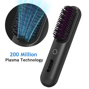 Sisir pelurus jenggot panas tanpa kabel Travel Portabel Mini sikat pelurus rambut panas keramik - Product Image 4