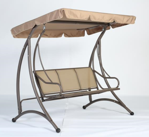 Luxury Outdoor <strong>Garden</strong> <strong>Bench</strong> 3 Seat Comfortable Metal <strong>Swing</strong> Chair with Sun Canopy - Product Image 1