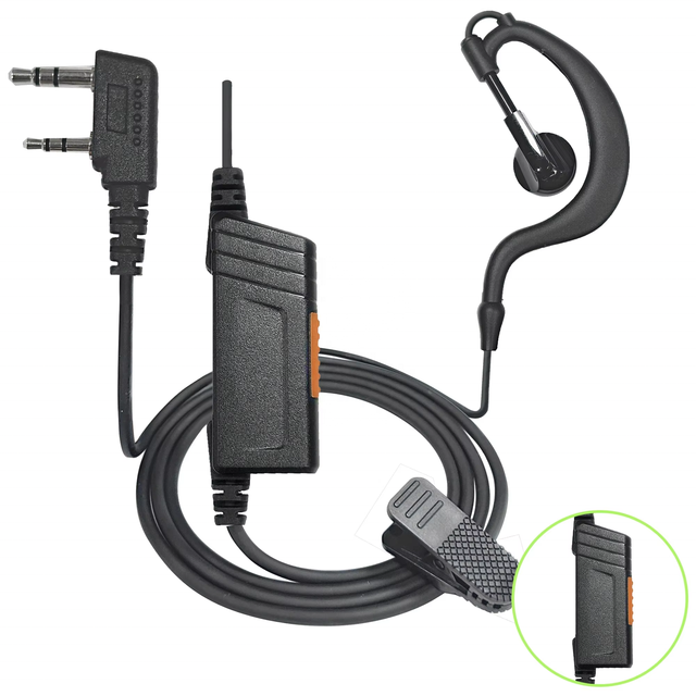 EARPHONIC Noise Cancellation Earphone Mic Walkie Talkie for Two Way Radio Headset 240mAh Battery Fast Charging VHF/UHF