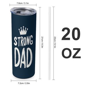 Vaso Térmico de Acero Inoxidable Strong Dad de 20oz con Aislamiento al Vacío y Diseño de Corona, Regalo para Padre - Product Image 1