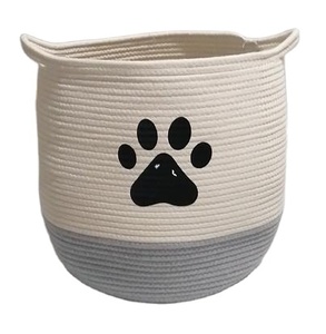 Panier de rangement en corde de coton imprimé à chaud, fait main, écologique, motif cercle, en promotion - Product Image 4