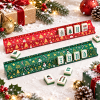 Supports de Mahjong de Noël pour tuiles de Mahjong de Noël, supports de tuiles rouges et verts pour Mahjong américain, soirées de jeu de fin d'année, vente en gros