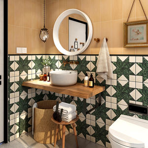 Piastrelle in Porcellana Verde <span class=keywords><strong>Antico</strong></span> 300x300mm, Mattoni in Ceramica Bianca per Pavimenti e Pareti, Piastrelle Antiscivolo per Balcone, Cucina e Bagno - Product Image 1