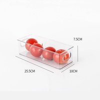 Y&R 25*10*7.5cm Boîtes de rangement carrées en plastique transparent, écologiques, grande capacité, avec couvercle flexible à clapet, organisateurs de réfrigérateur