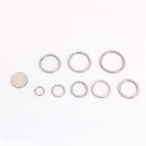 <span class=keywords><strong>Porte</strong></span>-<span class=keywords><strong>clés</strong></span> à Surface plate, 25/28/30/32/35mm, anneau fendu, en acier inoxydable 304, argent, Double boucle - Product Image 6