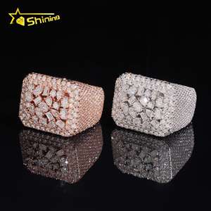 GRA certificata anello Moissanite da <span class=keywords><strong>uomo</strong></span> Hip Hop 925 <span class=keywords><strong>in</strong></span> <span class=keywords><strong>argento</strong></span> Sterling di alta qualità brillante ghiacciato anello Hip Hop anello per gli uomini - Product Image 4