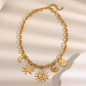 Dreamidea из нержавеющей стали позолоченное ожерелье Солнце Луна прелести Небесный дизайн модные 2025 Бохо ювелирные изделия для женщин - Product Image 2