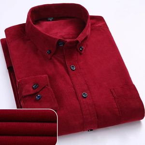 Botón personalizado hasta otoño/invierno cálido calidad 100% algodón PANA manga larga botón cuello elegante camisas casuales para hombres - Product Image 5