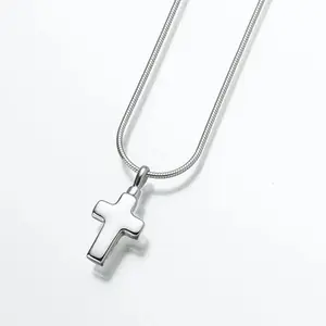 925 Sterling Silver Cross Urn Pendant Necklace Ashes Keepsake Memorial Cremation Jewelry