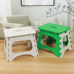 Folding Plastic Stool Square Collapsible Portable Outdoor Camping Mini Low Stool White Green Pink Purple - Product Image 1